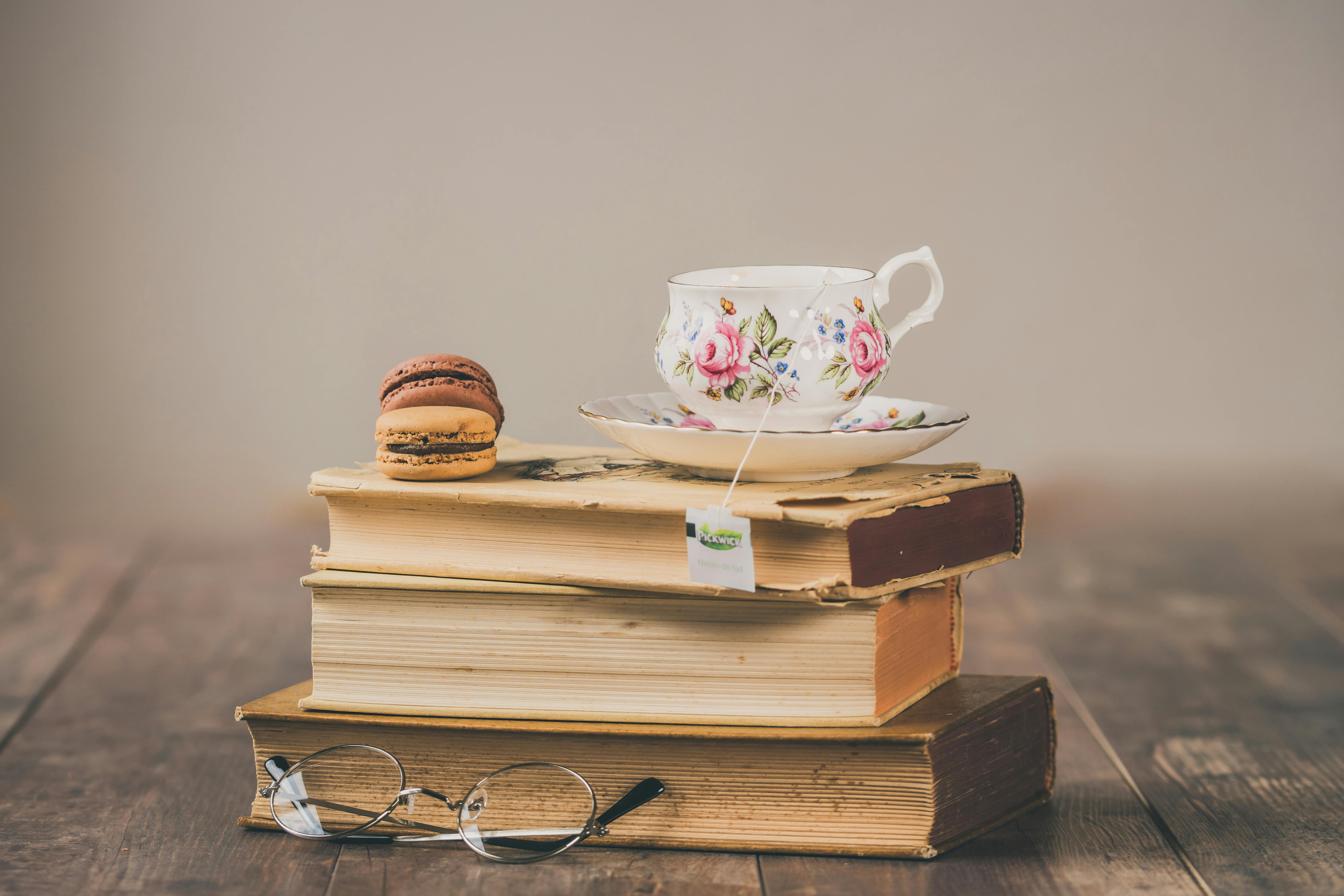 Teacup on books